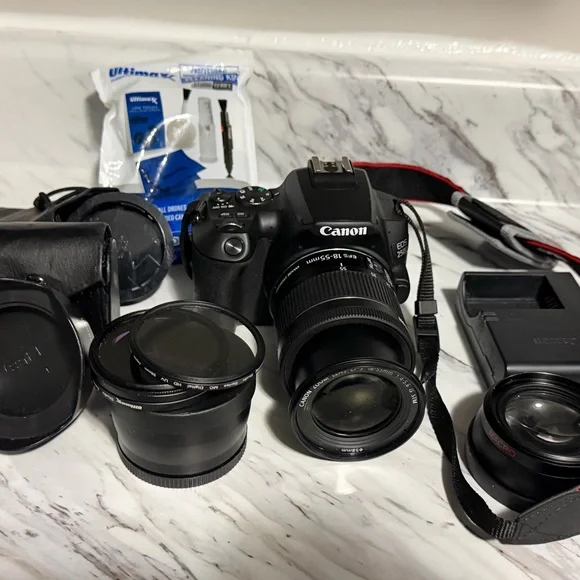 Canon Black Digital Camera with Accessories